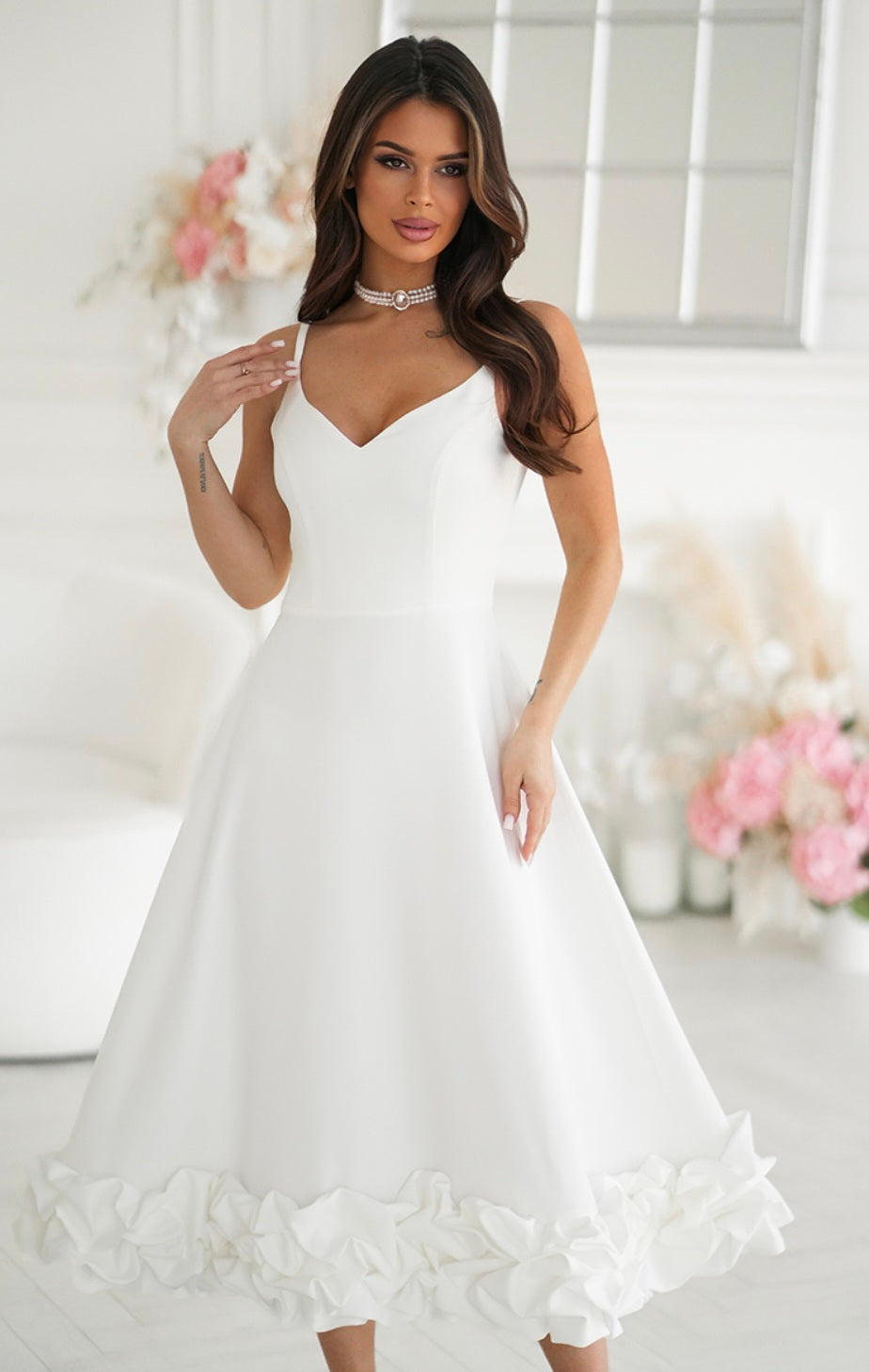 Robe élégance volants longue