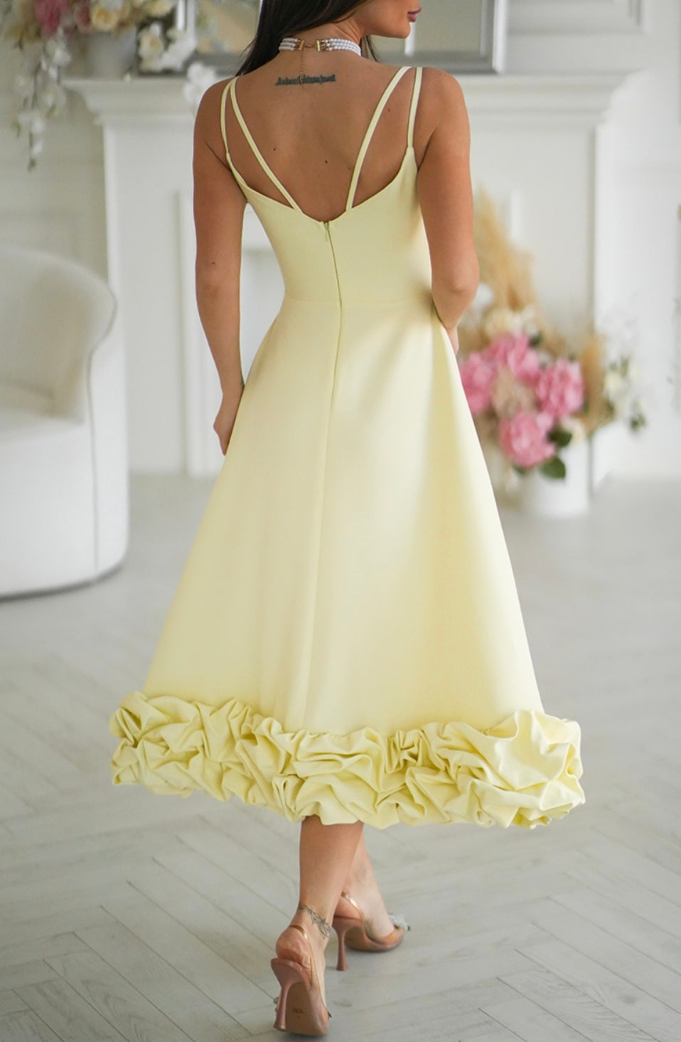 Robe élégance volants longue