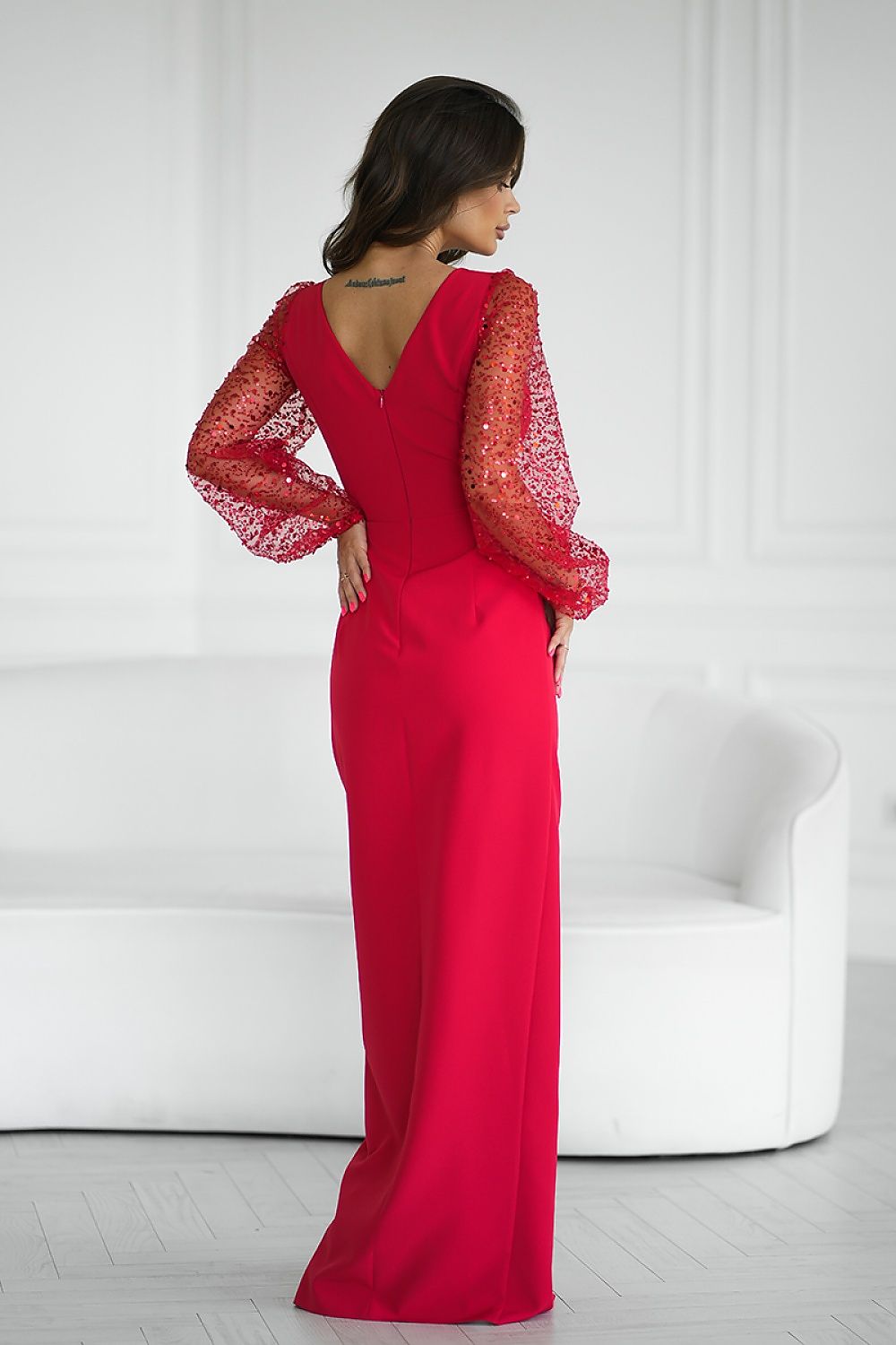  Robe longue model 199008 Bicotone 